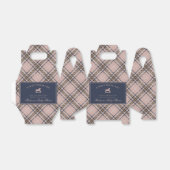 Pink Tartan Plaid Rocking Horse Baby Shower フェイバーボックス (折り畳みなし)