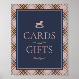 Pink Tartan Plaid Rocking Horse Cards & Gifts ポスター