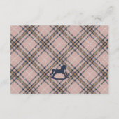 Pink Tartan Plaid Rocking Horse Detail Insert Card エンクロージャーカード (裏面)