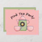 Pink_Tea_パーティー インビテーションポストカード (正面/裏面)