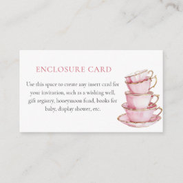 Pink Tea Party Shower Enclosure Card エンクロージャーカード