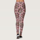 Pink Tea Roses Kaleidoscope Leggings レギンス (裏面)