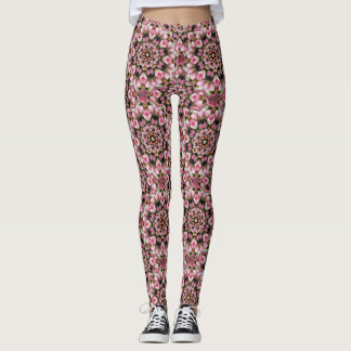 Pink Tea Roses Kaleidoscope Leggings レギンス