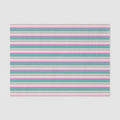 Pink Teal and Grey Striped 薄葉紙 (正面)