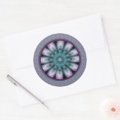 Pink & Teal Flower Mandala  ラウンドシール (封筒)
