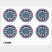 Pink & Teal Flower Mandala  ラウンドシール (シート)