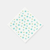 Pink Teal Green Stars Modern Christmas  スタンダードカクテルナプキン (角)