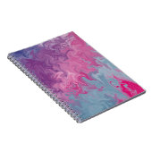 Pink & Teal Liquid Marble Abstract Pattern ノートブック (右側)