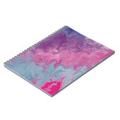 Pink & Teal Liquid Marble Abstract Pattern ノートブック (左側)