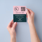 Pink teal minimalist salon チラシ (手)