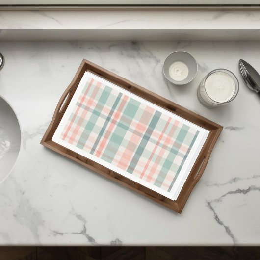 Pink Teal Plaid Spring Easter Paper Guest Towels