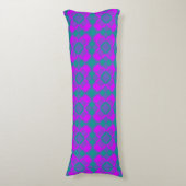Pink Teal Purple Checker Argyle Pattern ボディピロー (正面縦)