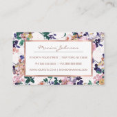 Pink teal purple gold polka dots floral loyalty ca ロイヤリティカード (裏面)