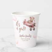 Pink Teddy Baby Shower for a Girl 紙コップ (正面)