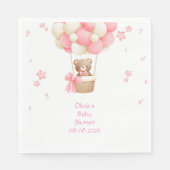 PINK TEDDY BEAR BABY SHOWER  スタンダードランチョンナプキン (正面)