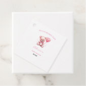 Pink Teddy Bear Baby Shower フェイバータグ (インサイチュ)