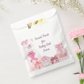 Pink Teddy Bear Baby Shower Favor Bag フェイバーバッグ (封をした状態)