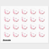 Pink Teddy Bear Baby Shower Favor Sticker ラウンドシール (シート)