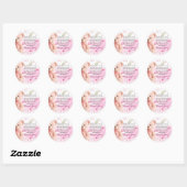 Pink Teddy Bear Baby Shower Thank You Sticker ラウンドシール (シート)
