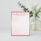 Pink Teddy Bear Baby Shower Wishes & Advice  エンクロージャーカード (スタンド正面)