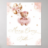 Pink Teddy Bear Balloons Mommy's Craving Table ポスター (正面)