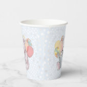 Pink Teddy Bear reading a book  紙コップ (右)