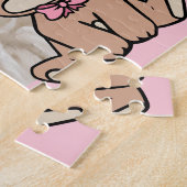 Pink Teddy Bear Welcome to the World Baby Girl ジグソーパズル (側面)