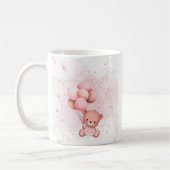 Pink Teddy with Balloons Mug コーヒーマグカップ (左)
