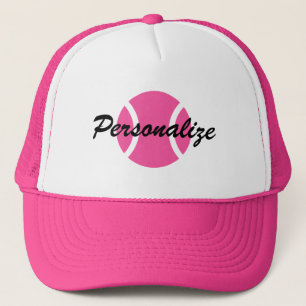 Pink tennis ball trucker hat for women and girls キャップ