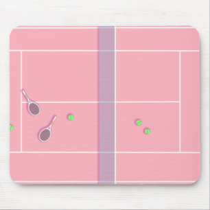 Pink Tennis Court Preppy Modern Tennis Player    マウスパッド