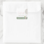 Pink Tennis First Birthday Preppy Classic Party  スクエアシール (バッグ)