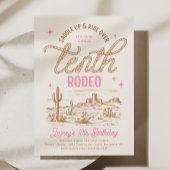 Pink Tenth Rodeo Birthday Invitation 招待状