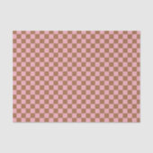 Pink Terracotta Checkerboard Checkered Girly Retro 薄葉紙 (正面)