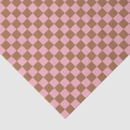 Pink Terracotta Checkerboard Checkered Girly Retro 薄葉紙