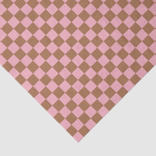 Pink Terracotta Checkerboard Checkered Girly Retro 薄葉紙 (詳細)