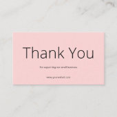 Pink Thank You Card Social Media Small Business 名刺 (正面)