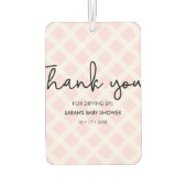 Pink Thank you Drive by Baby Showerお気に入りハート カーエアーフレッシュナー (裏面)