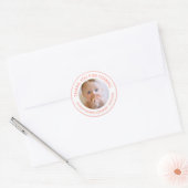 Pink Thank You For 来 You'S Naming Ceremony Photo ラウンドシール (封筒)