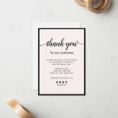 Pink Thank You For Your Purchase Note Card ノートカード (正面/裏面インサイチュ)