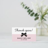 Pink Thank You Logo Business Discount Card 名刺 (スタンド正面)