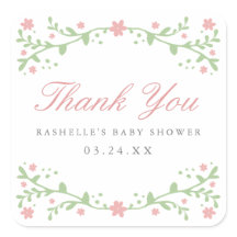 Pink Thank You Stickersかわいらし In Pink