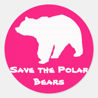 Pink the 救 Polar Bearsステッカー ラウンドシール