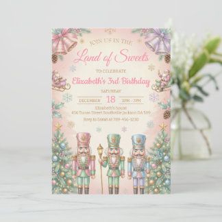 Pink The Nutcracker Birthday Invitation 招待状