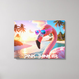 PINK THINKER - フラミンゴのピンク キャンバスプリント