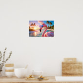 PINK THINKER - Flamingo PINK ポスター (キッチン)