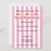 Pink Tide Beach Bachelorette Party Invitation 招待状 (正面)