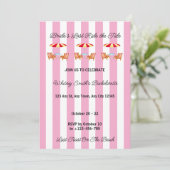 Pink Tide Beach Bachelorette Party Invitation 招待状 (スタンド正面)