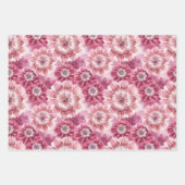 Pink Tie Dye Floral ラッピングペーパーシート (正面3)