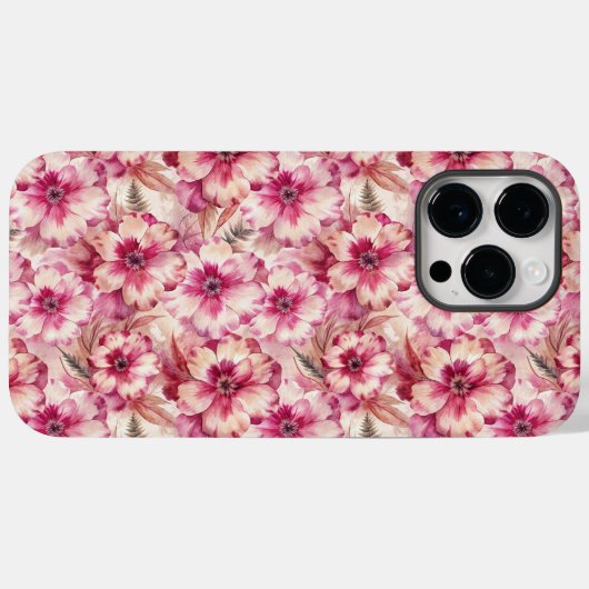 Pink Tie Dye Floral Case-Mate iPhoneケース (裏面 (横))