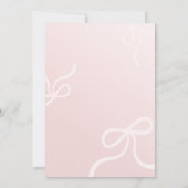 Pink Tied With A Bow Girls 30th Birthday Party 招待状 (裏面)